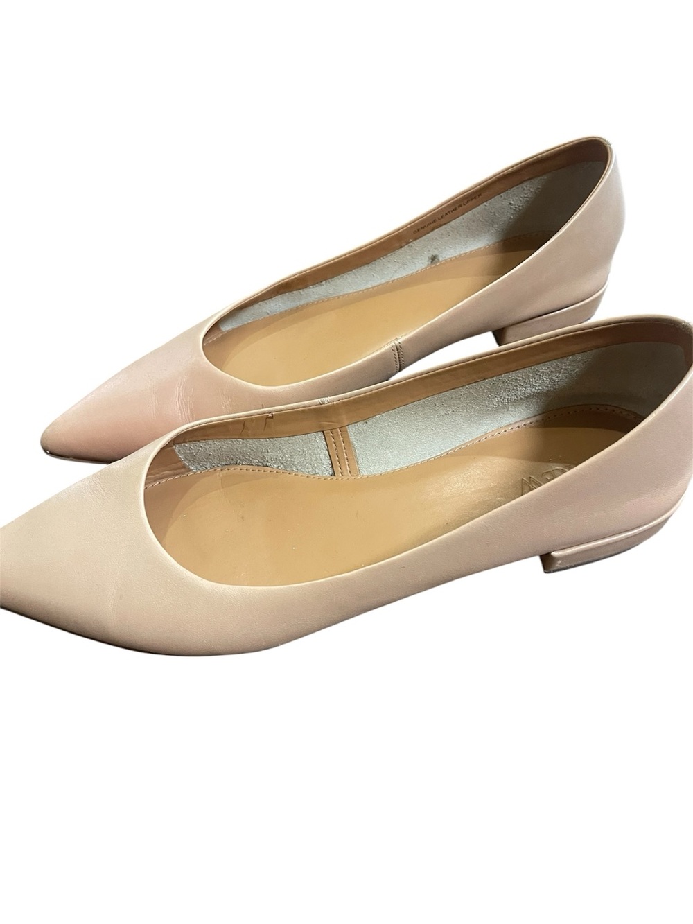 J. Crew Pointed Toe Low Heel Flats - Blush Tan Beige